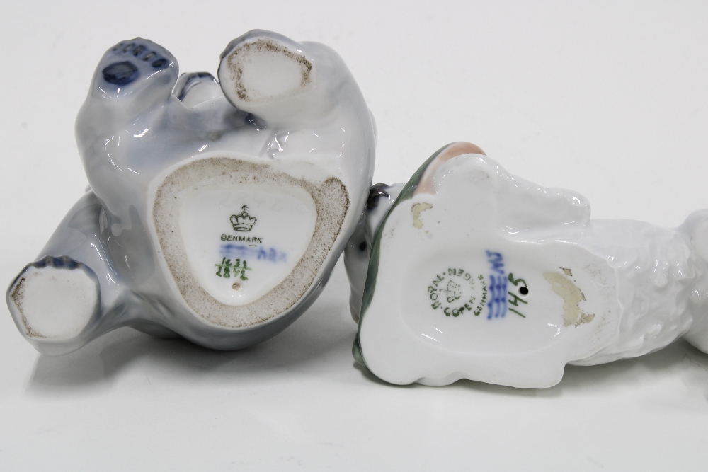 Rare Royal Copenhagen porcelain figure of a walking Bear and a Dog with a Slipper, Model 145, 12cm - Image 2 of 2