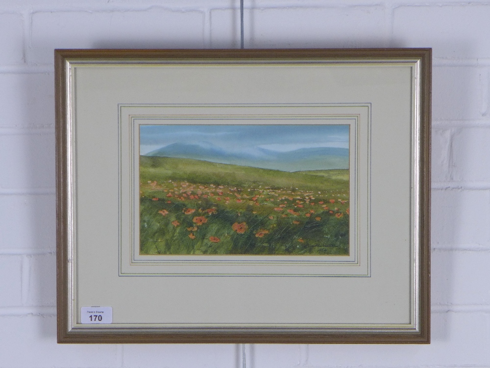 JIM NICHOLSON (SCOTTISH 1924-1996) WILD POPPIES, HARRIS, watercolour, signed bottom right and framed - Image 2 of 4