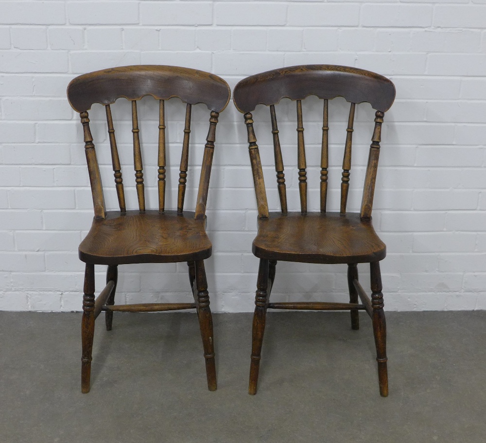 Pair of elm stick back kitchen chairs, 49 x 88 x 39cm. (2) - Image 2 of 3