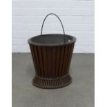 19th century mahogany oyster / peat bucket, 37 x 33 x 31cm.