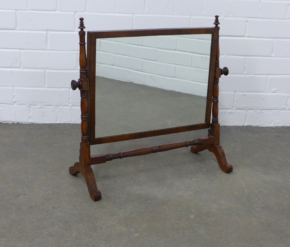 19th century mahogany dressing table mirror, 55 x 50cm.
