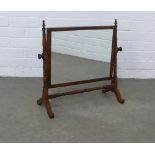 19th century mahogany dressing table mirror, 55 x 50cm.