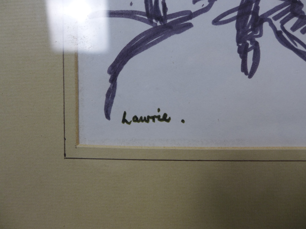 HAMISH LAWRIE (SCOTTISH 1919-1987) SCALPAY, HARRIS, pen drawing, signed lower left, framed under - Image 3 of 3