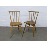 Pair of Ercol blonde elm stick back chairs, 39 x 79 x 33cm. (2)