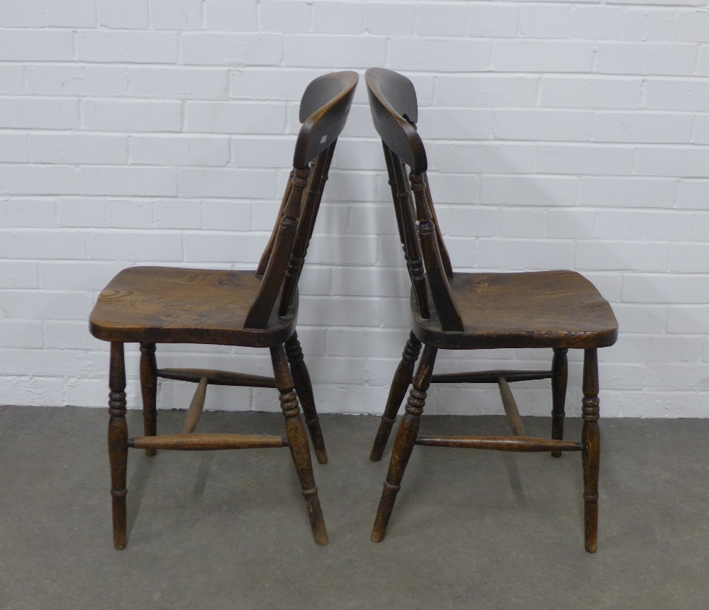 Pair of elm stick back kitchen chairs, 49 x 88 x 39cm. (2) - Image 3 of 3