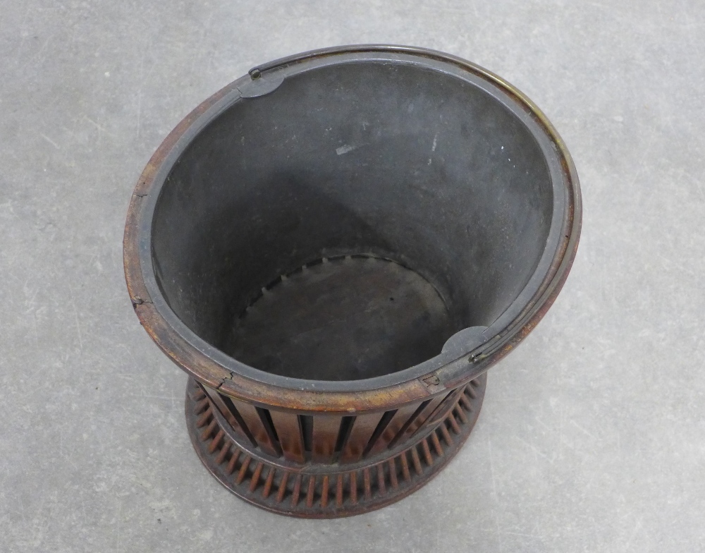 19th century mahogany oyster / peat bucket, 37 x 33 x 31cm. - Image 2 of 2