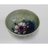 Moorcroft anemone pattern bowl, impressed marks and facsimile signature, 16cm diameter (