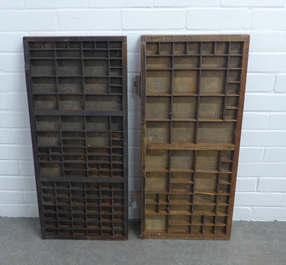 Two wooden printing blocks, 39 x 83cm. (2)