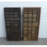 Two wooden printing blocks, 39 x 83cm. (2)