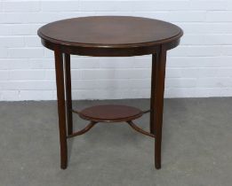 Edwardian mahogany occasional table, oval top with moulded edge and with conforming undertier, 70