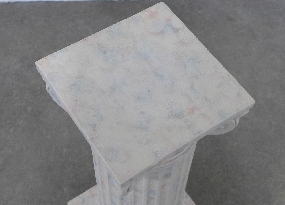 Faux marble corinthian column pedestal stand, 27 x 64cm. - Image 2 of 2