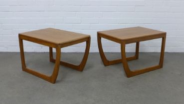 Pair of teak G Plan style lamp / side tables, 60 x 40 x 41cm. (2)