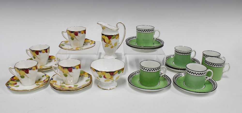 Royal Doulton part teaset and a set of six Crown China coffee cans and saucers (24)