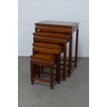 Chinoiserie hardwood nest of four tables, 51 x 67 x 36cm. (4)