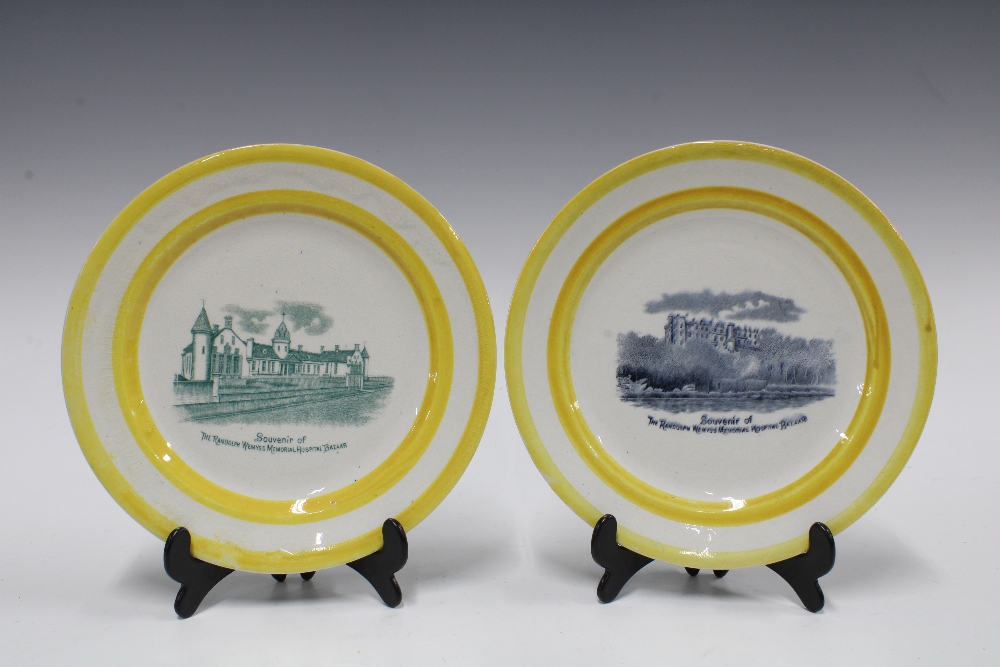 Set of two Wemyss commemorative plates with printed transfer, inscribed 'Souvenir of The Randolph