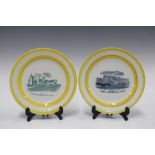 Set of two Wemyss commemorative plates with printed transfer, inscribed 'Souvenir of The Randolph