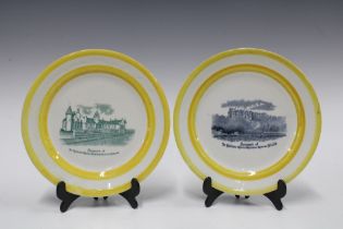 Set of two Wemyss commemorative plates with printed transfer, inscribed 'Souvenir of The Randolph