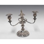 Silver-plate on copper candelabra, 33 x 26cm