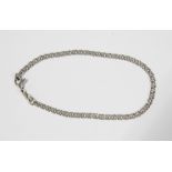 18ct white gold bracelet with double links, hallmarked and stamped 750