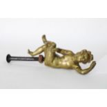Baroque gilt bronze cherub / saint, 14cm long excluding fitting