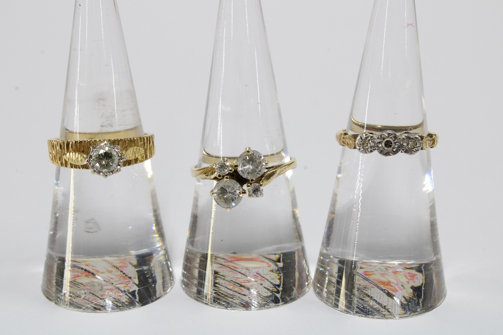 Three 18ct gold dress rings and four 9ct gold rings together with a 9ct gold charm with two - Image 4 of 4