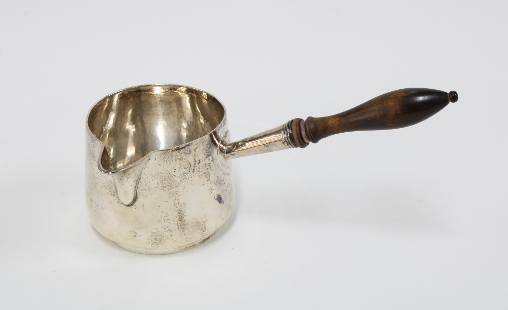 Georgian silver brandy pan, Rebecca Emes and Edward Barnard, London 1809, with plain footrim and