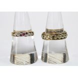 Two 9ct gold gemset rings (2)