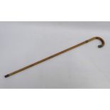 Walking cane stick with silver handle, 86cm.