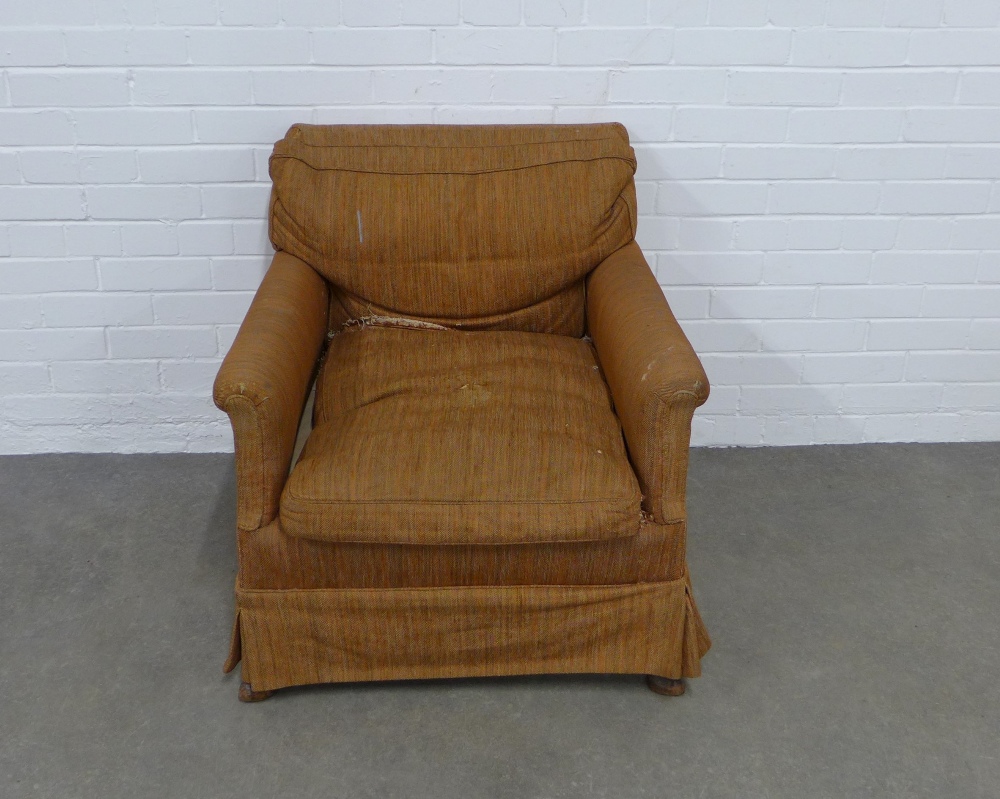 Country house upholstered armchair, (A/F) 74 x 74 x 60cm. - Image 2 of 3