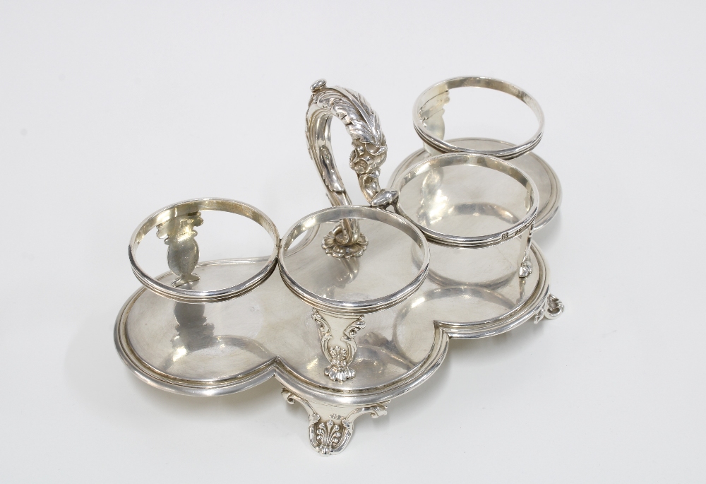 Early 19th century silver four bottle cruet stand, Rebecca Emes and Edward Barnard, London 1826, - Image 2 of 4