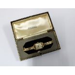 TISSOT, ladies vintage 14ct gold cased wristwatch on a 9ct gold bracelet strap, stamped 375