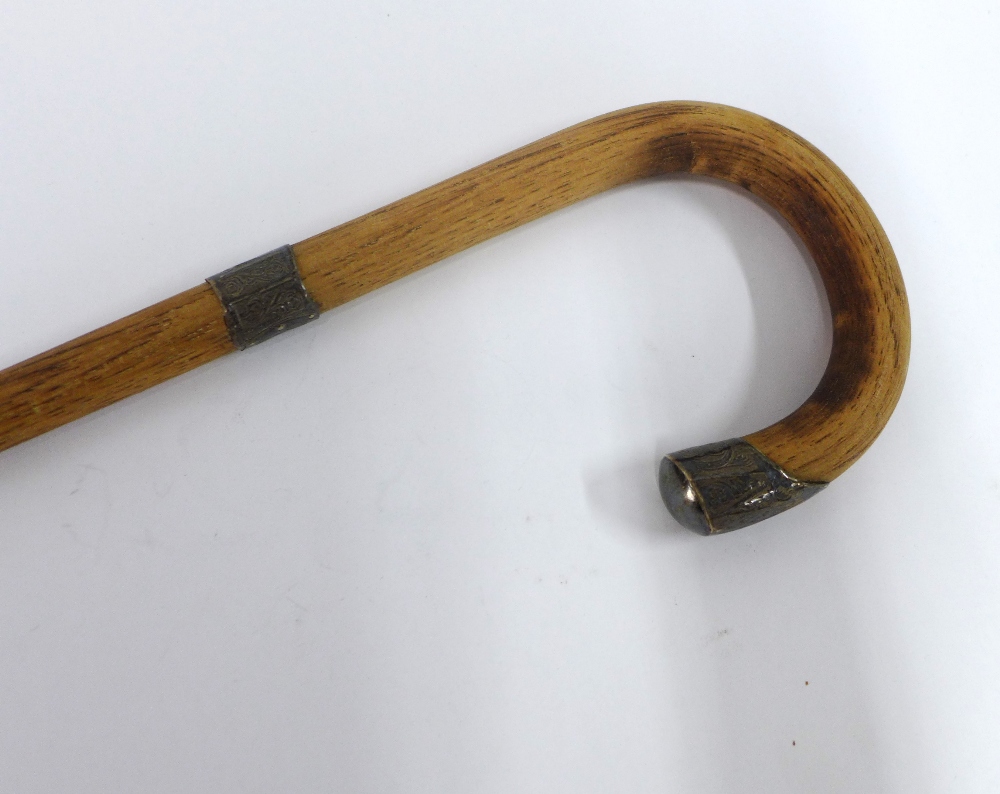 Walking cane stick with silver handle, 86cm. - Image 2 of 2