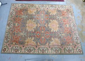 Large floral pattern wool rug, 360 x 274cm.