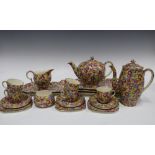 Royal Winton Royalty pattern chintz tables wares, comprising five cups, six saucers, six side plate