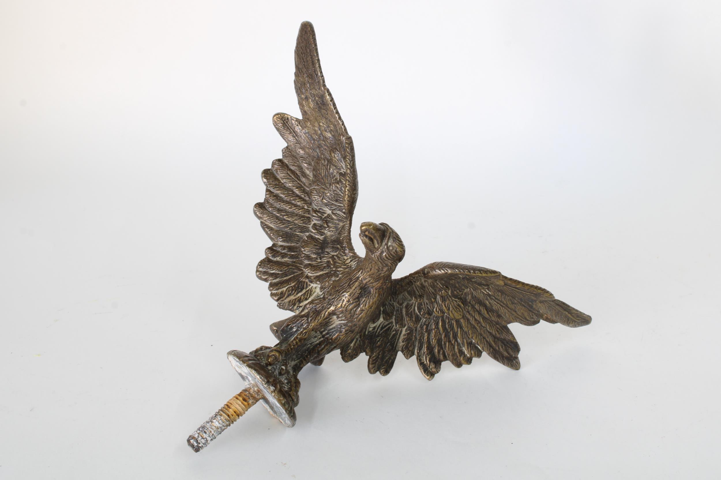 Ormolu eagle with threaded base, wingspan 17cm