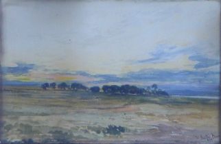 WILLIAM BEATTIE BROWN RSA (Scottish,1831-1909), small landscape watercolour, signed and framed