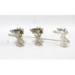 Kenneth Turner, London, stags head candle sticks and candlesnuffer (3)