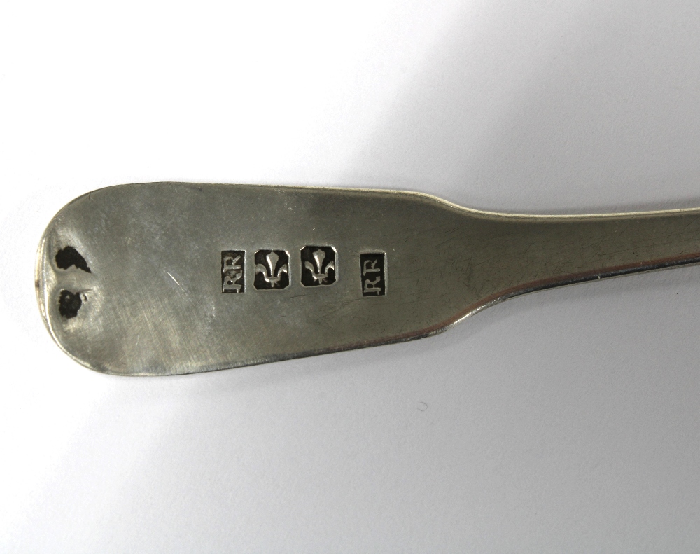 Rare Scottish provincial silver teaspoon, fiddle pattern, by Robert Robertson of Cupar, c1825, - Image 3 of 3