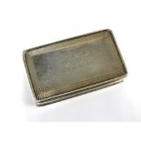 George IV silver gilt snuff box, Nathaniel Mills, Birmingham 1830, with engine turned decoration and