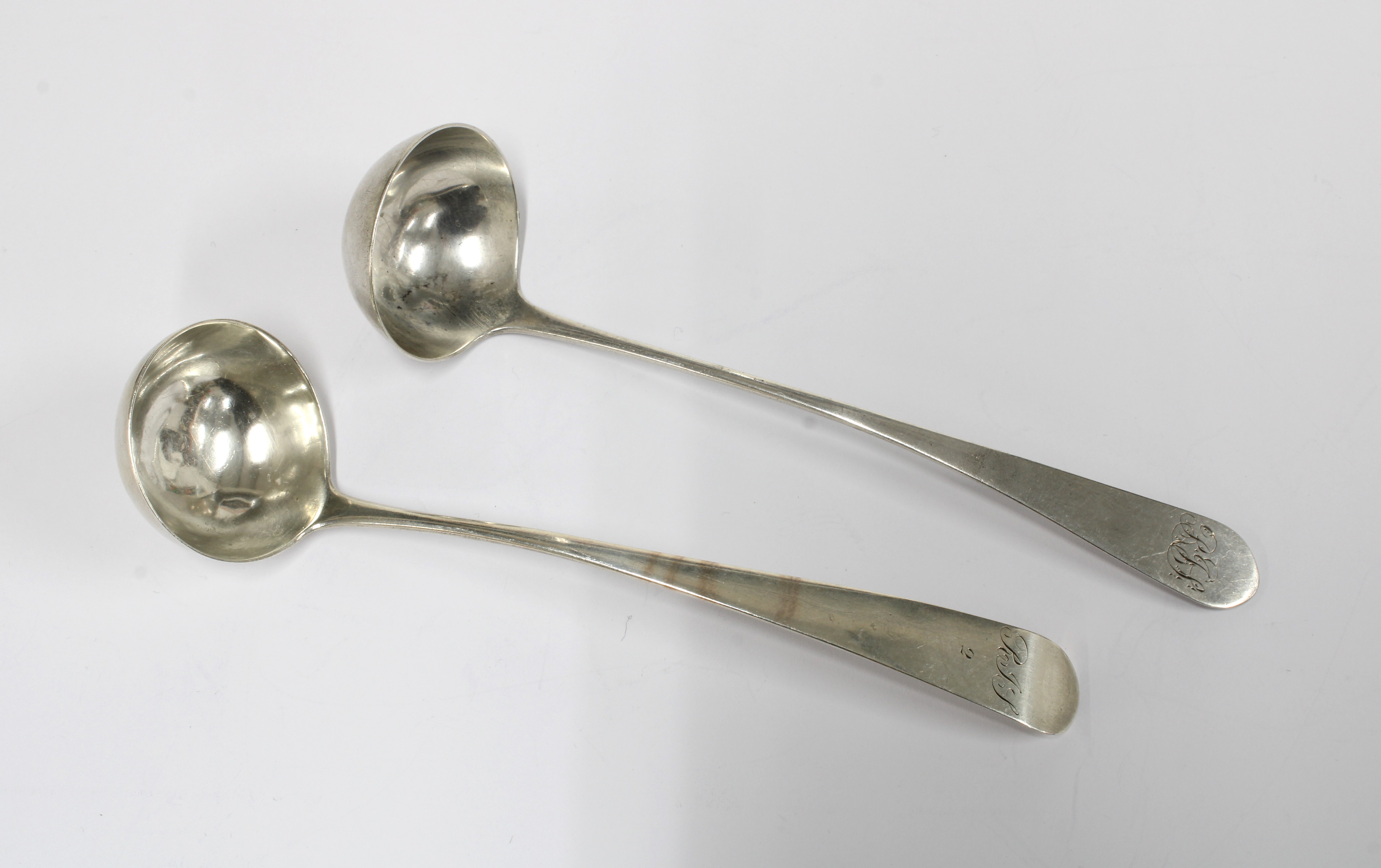 Scottish provincial silver toddy ladle by Nathaniel Gillet, Aberdeen and another by William White