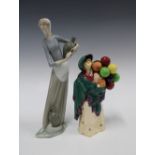 Royal Doulton figure The Balloon Seller HN583, 22cm, together with a Lladro figure (2)