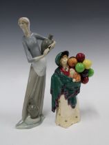 Royal Doulton figure The Balloon Seller HN583, 22cm, together with a Lladro figure (2)