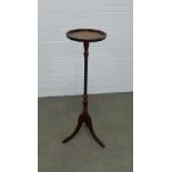 Mahogany reproduction torchere stand, 30 x 95cm.