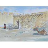 DWIGHT ROSE, watercolour with camel, signed and dated 2002, framed under glass 44 x 33cm