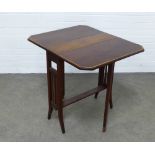 Edwardian mahogany Sutherland table, 73 x 67 x 61cm.