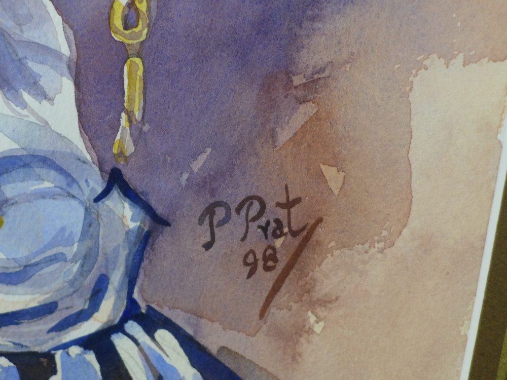 P. PRAT, companion pair of watercolours with Bedouins, signed and dated 1998, framed under glass, 29 - Image 3 of 3