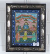 MOGUL SCHOOL, gouache, under glass within an ornate frame, size overall 25 x 30cm