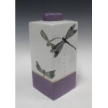Fabienne Jouvin Paris covered urn, of square form and decorated with dragonflies, circa 1990, 37cm
