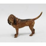 Early 20th century cold painted bronze figure of a Hound, 8.5 x 14cm long