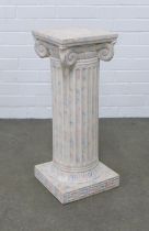 Faux marble corinthian column pedestal stand, 27 x 64cm.